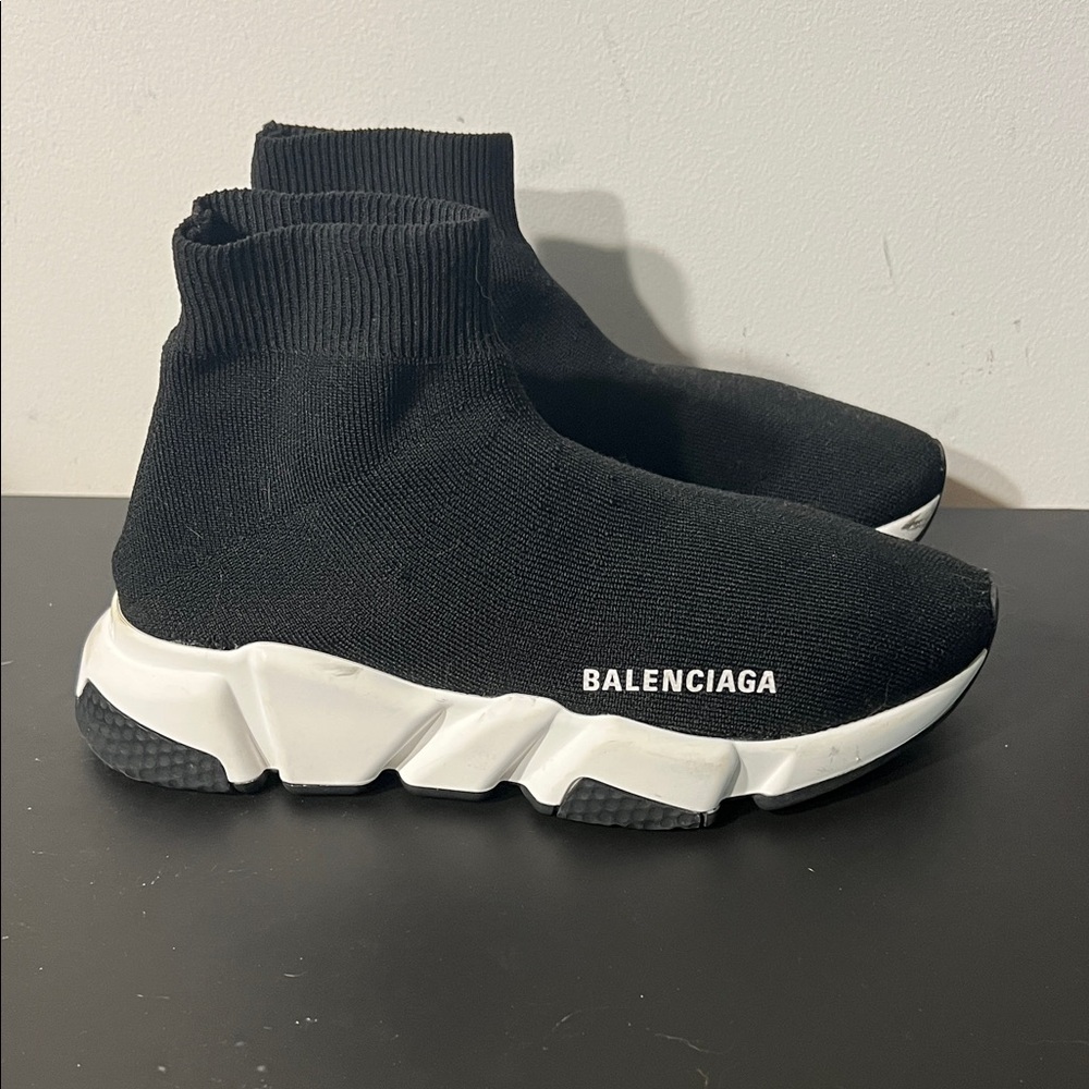 Balenciaga Black and White Sock Sneakers